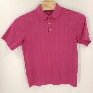 Tiger Woods Shirt Mens Medium Pink Polo Performance Activewear Short Sleeve
